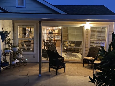 Outdoor patio in backyard