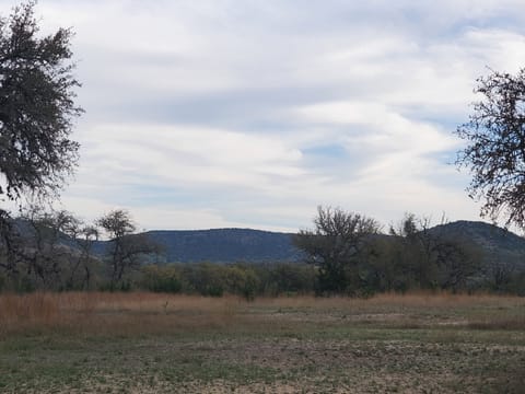 View from the front of The Hunter's Cabin. 
The Hills!