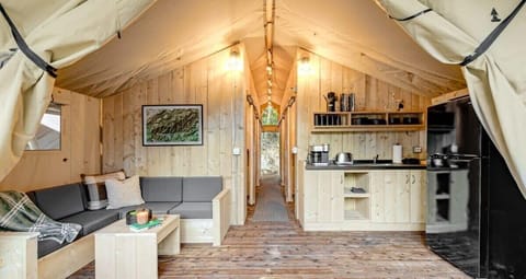 Tiny-Home Kitchen - Fridge, Coffee maker, Toaster & more.