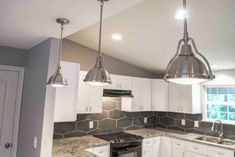 Craft group meals with ease in this bright, functional kitchen.