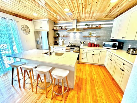 Kitchen essentials for feeding the crew and chilling out.