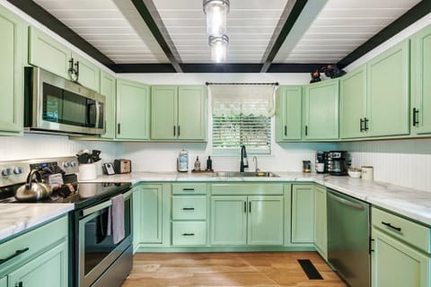 Plenty of space and countertops + coffee and tea, of course!