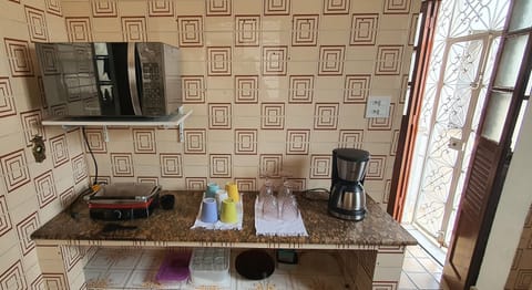 Fridge, microwave, coffee/tea maker, electric kettle