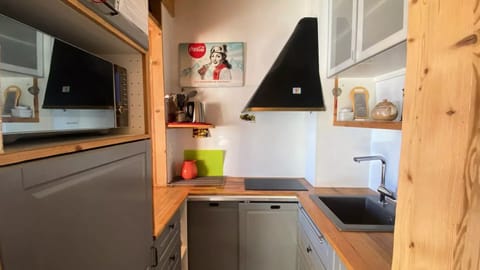 Fridge, dishwasher, cookware/dishes/utensils