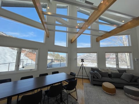 Incredible mountain views from the kitchen, dining and family room.