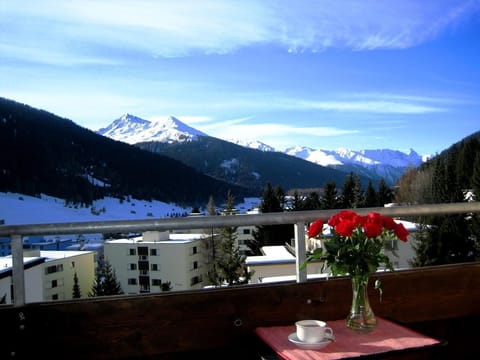 View of the balcony in winter