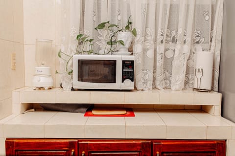 Kitchen essentials and appliances.