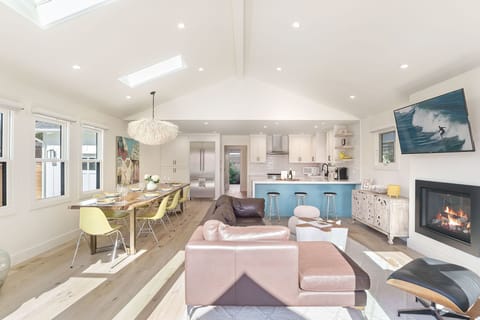 Living Room Area has a Gas Fireplace and an HDTV