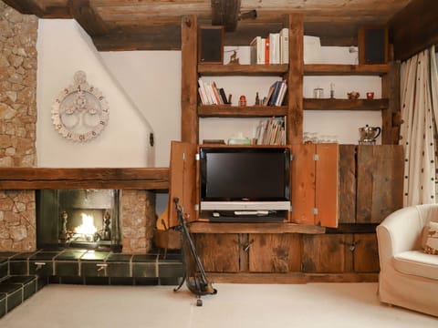 TV, fireplace, DVD player