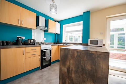 Electric cooker and oven, toaster, kettle, tea, coffee and sugar