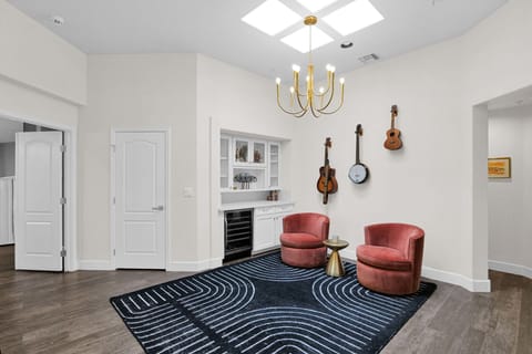 Foyer sitting area with wine fridge