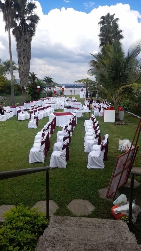 Outdoor banquet area