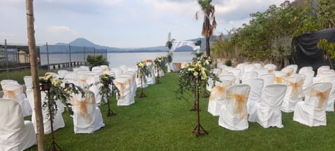 Outdoor banquet area