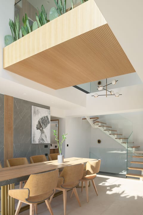 A still life artwork dining area.