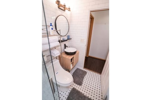 Brand new renovated bathroom with hotel linens, hair dryer, brand new heating.
