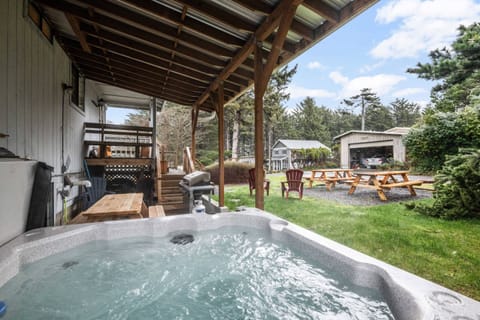 The hot tub is a favorite amenity perfect during warm summers and chilly winters.