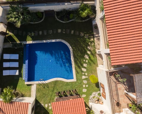 Bird's eye view from the pool outdoor settings.