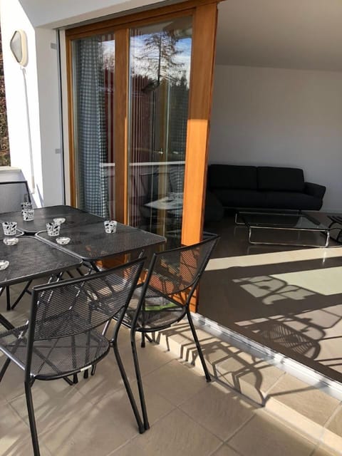 front balcony, view into living room