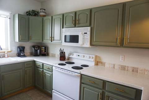 Oven, stove top and microwave