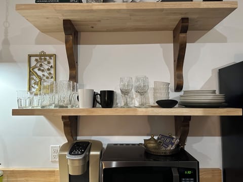 Wet Bar with Keurig, microwave and full fridge