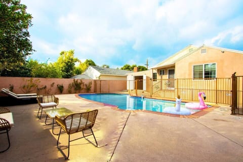 Unwind in a private backyard sanctuary.  Pool is cleaned weekly (on Tuesdays/may vary on holiday weeks but host will notify you about pool services on reservations).