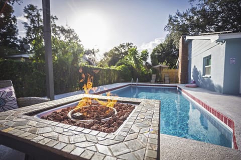 Outdoor pool, a heated pool