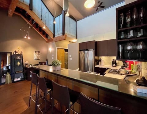 Bar top seating for 4 - entertain guests as you prepare a gourmet dinner! 