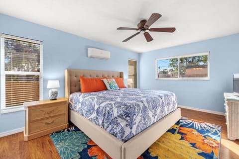 Primary bedroom, spacious and bright! Private bathroom with walk-in shower.
