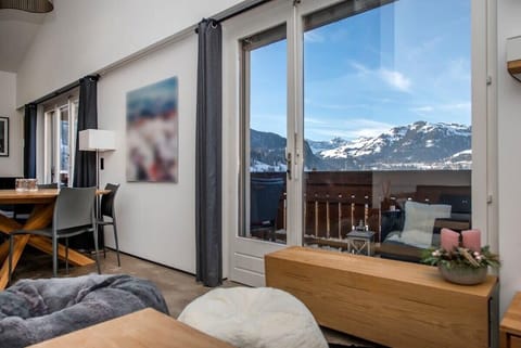 mountain views from sofa