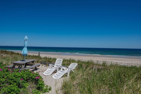 On the beach, beach towels