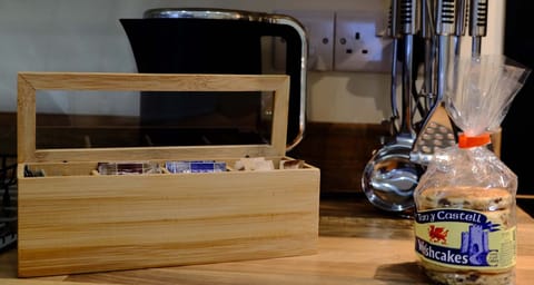 kitchen utensils at Mid Wales Holiday Lets Old Drapers Apartment