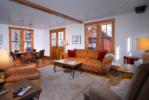 Spacious living and dining area with beautiful mountain views