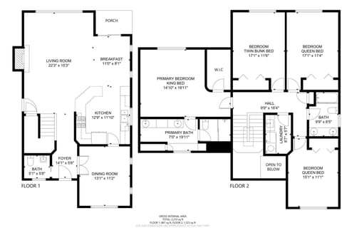 A detailed floor plan of this rental.