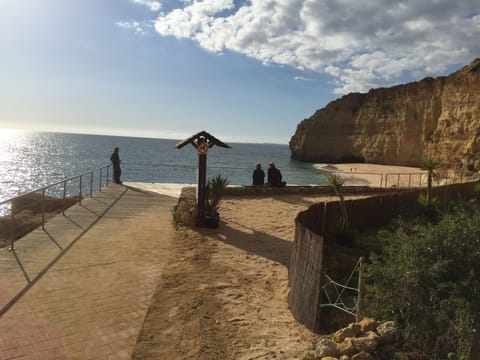 Beach nearby, sun loungers