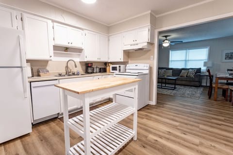 Fully equipped kitchen in the two bedroom home.