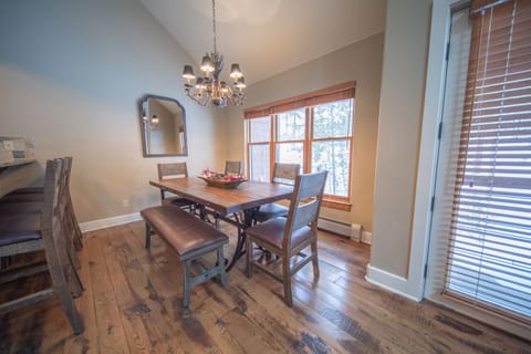 Lovely dining area and door to balcony
