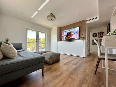 Upstairs living room / family room. Both twin convertible beds closed.