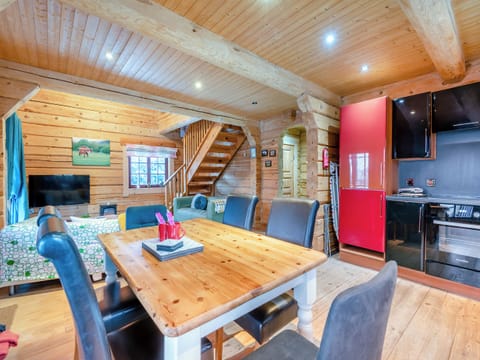 Dining Area | Ty Afal - Dwr Y Felin Log Cabins, Carno