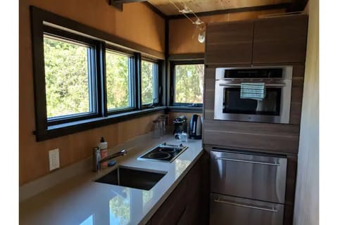 Kitchenette, well-stocked for cooking simple meals