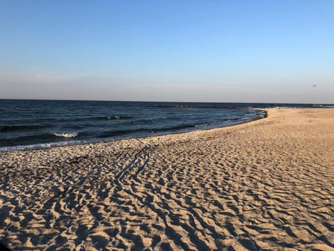 Beach nearby, sun loungers