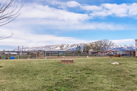 Back yard, fire pit and views