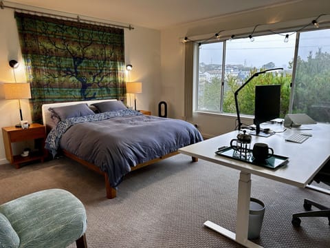 Master bedroom with views of the hills