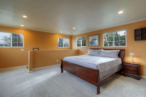 Tempurpedic mattress on the King sized bed in our spacious upstairs bedroom.