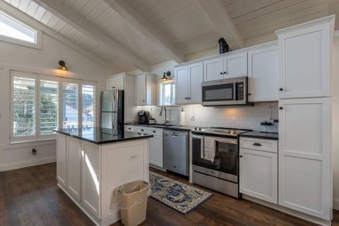 Spacious kitchen with full size appliances and island