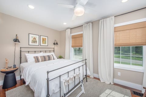 Bedroom #2, ground floor. Queen size bed and a full closet.