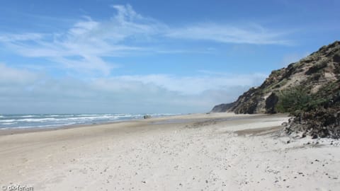 Beach nearby, sun loungers