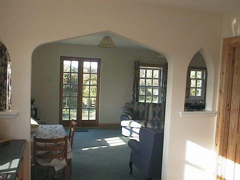 Looking through to the dining/living room from the kitchen.