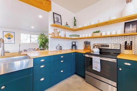 The gorgeous kitchen is a chef's dream!