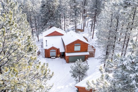 Surrounded by trees; this forest wonderland is so peaceful in the winter