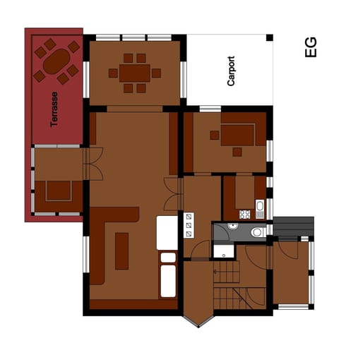 Grundriß Haus Erika - Erdgeschoß